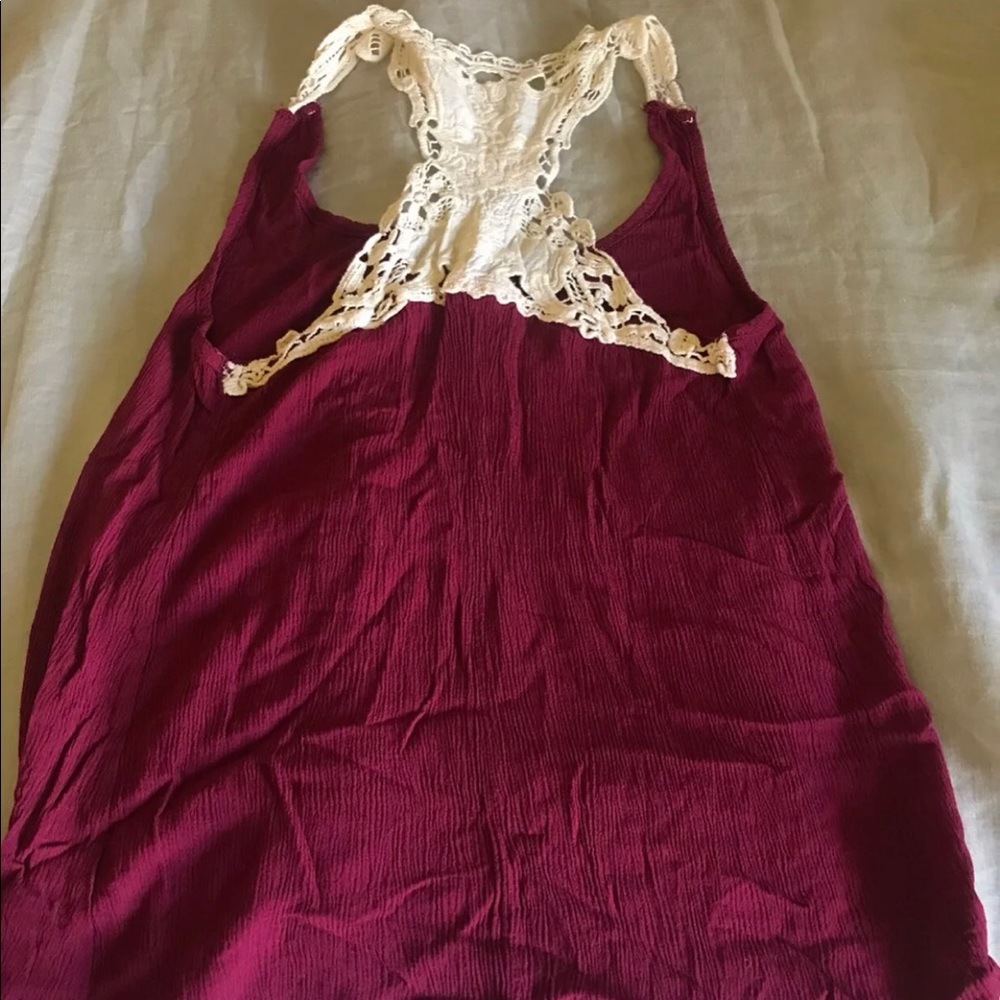 Lace razorback tank top